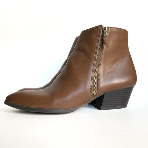 Studio Paolo Faux Leather Brown Zip Up Booties, sz 9.5M - Picture 4 of 11